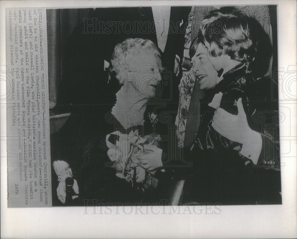 1972 Press Photo Baroness Spencer Churchill widow late Sir Winston Churchill - Historic Images