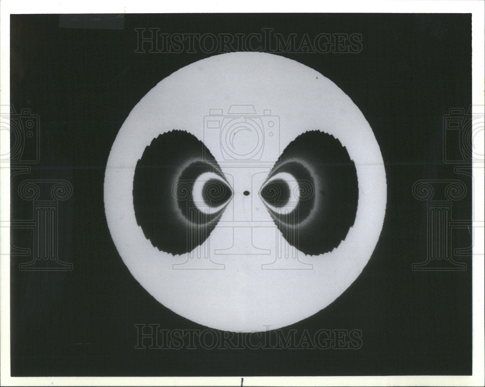 1985 Press Photo Computerized Simulation Black Hole University Illinois - Historic Images