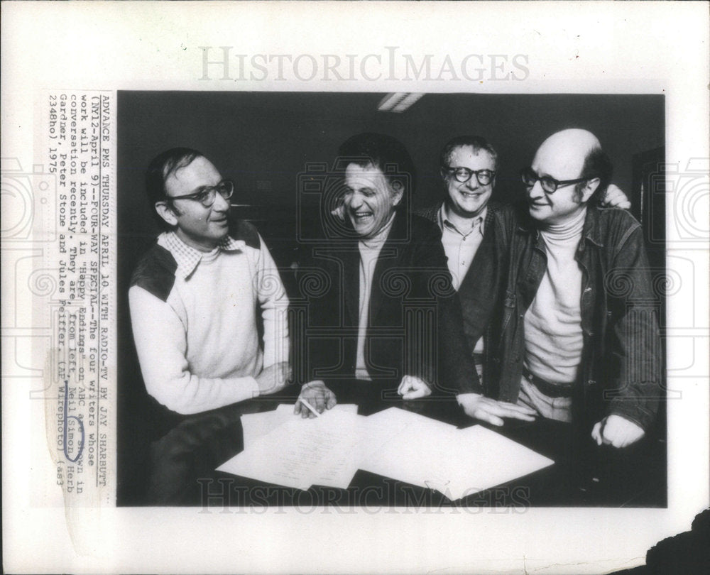 1975 Happy Endings writers Neil Simon Herb Gardner Stone Feiffer - Historic Images