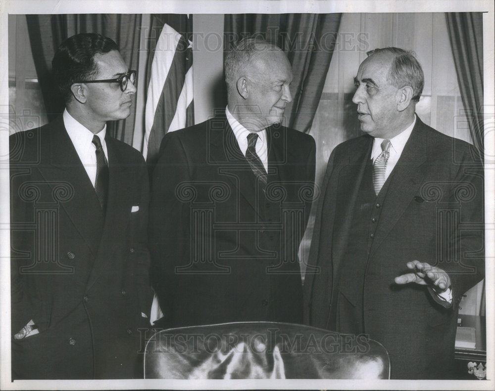 1953 Press Photo Ernst Reuter Mayor West Berlin Visit Eisenhower To Raise Fund - Historic Images