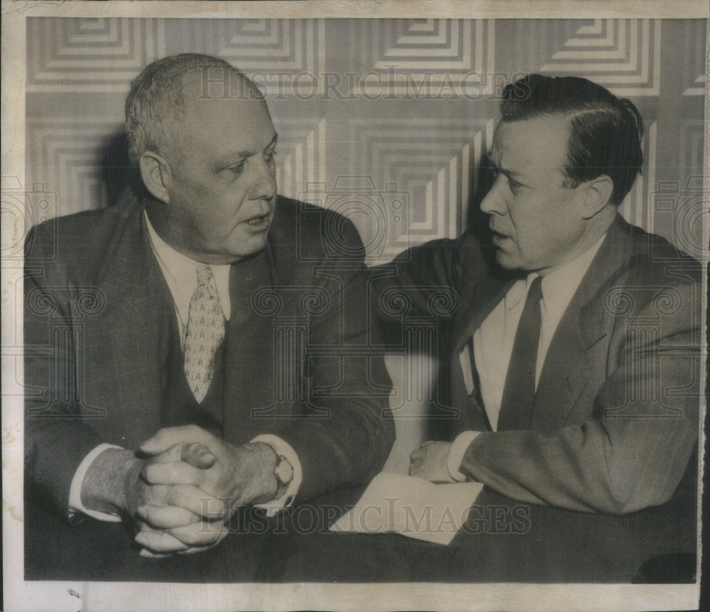 1953 Press Photo AFL President George Meany CIO President Walter Reuther - Historic Images