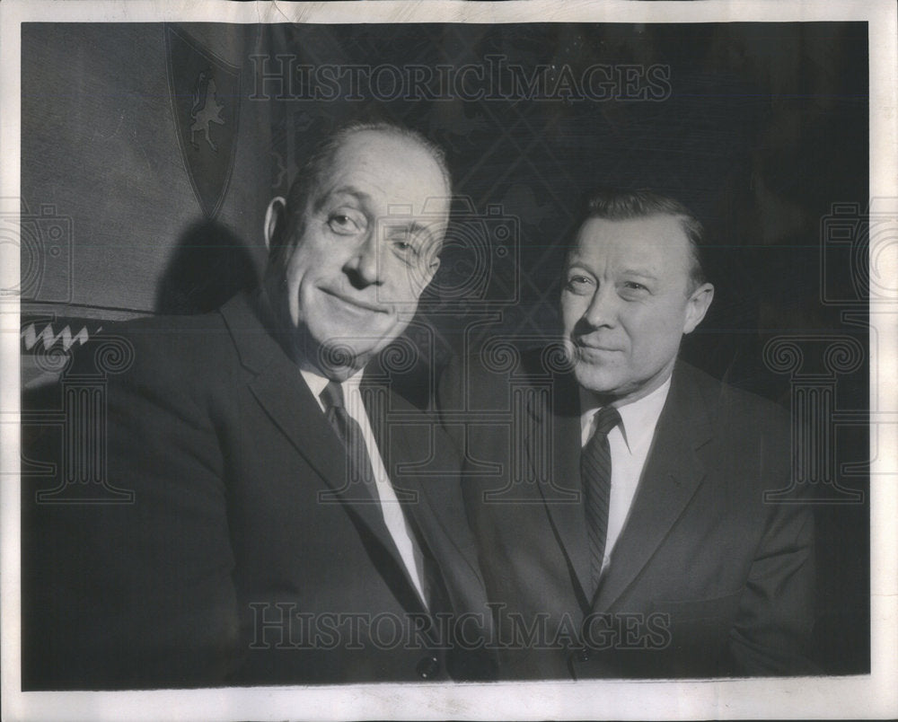 1962 Press Photo Walter Reuther Roosevelt University President Edward Sparling - Historic Images