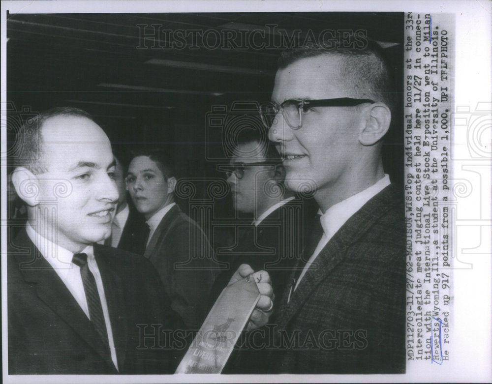 1962 Meat Judging Contest Milan Rewerts Madison Wisconsin-Historic Images