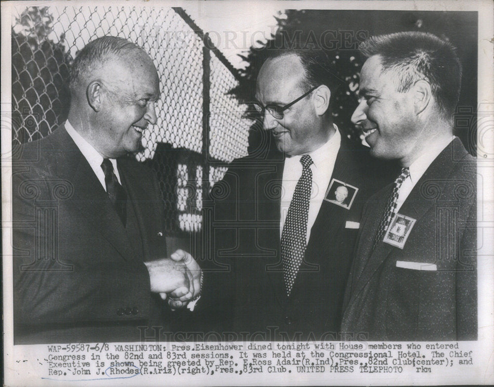 1954 Press Photo Politician President Eisenhower - Historic Images