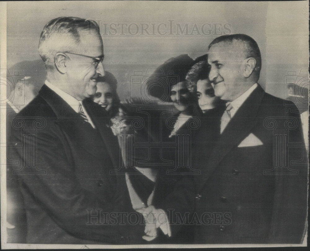 1947 President Harry Truman is greeted by Brazil President Dutra - Historic Images