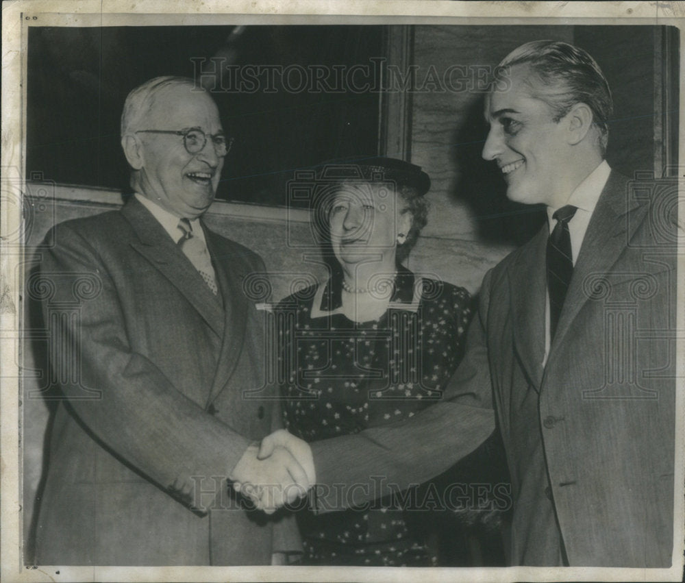 1957 President and Mrs. Truman with son-in-law Clifton Daniel - Historic Images