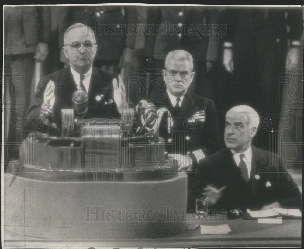 1945  President Truman addressing the United Nations Conference - Historic Images