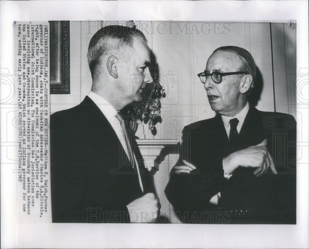 1965 Matthew E. Welsh Canadian Ambassador Charles Ritchie Sworn In ...