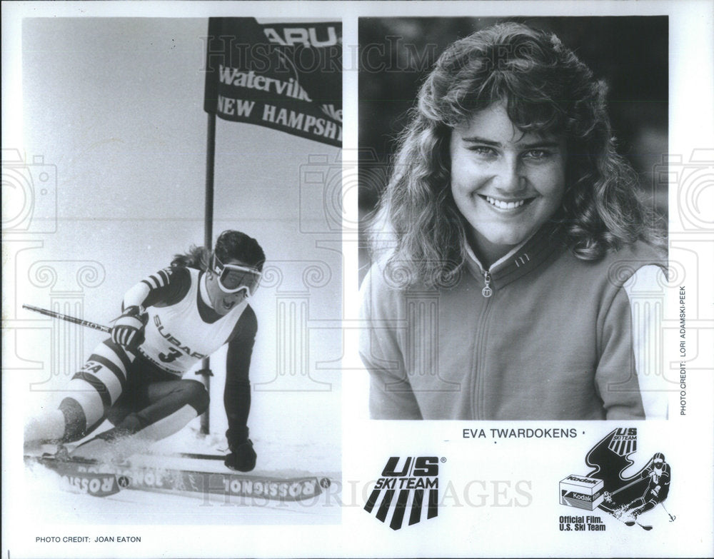 1985 Press Photo Eva Twardokens Alpine Ski Racer - Historic Images