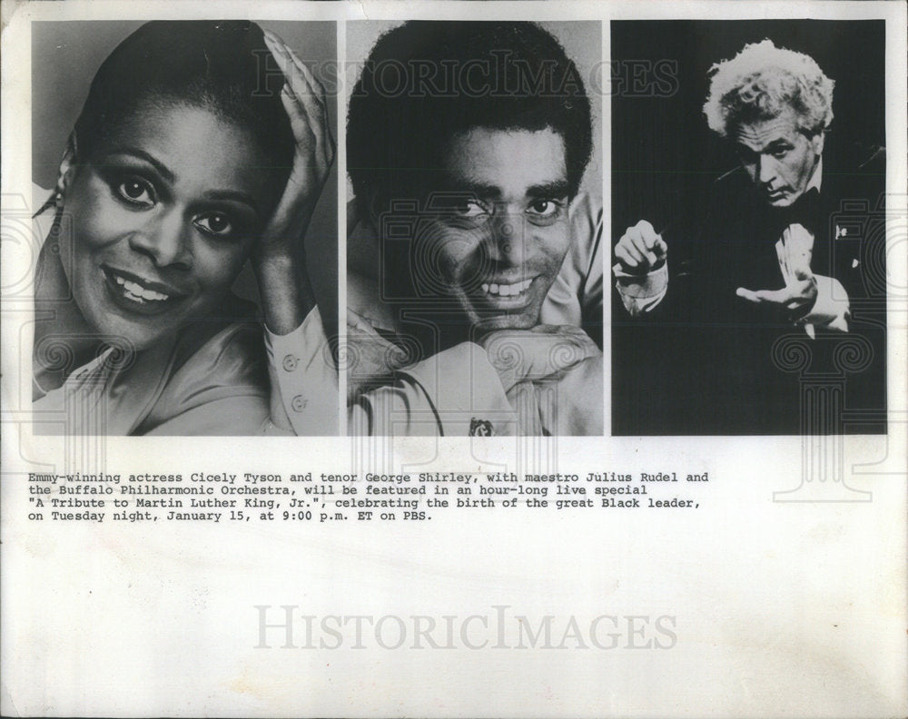 1980 Press Photo Cicely Tyson Actress George Shirley Tenor Julius Rudel Maestro - Historic Images