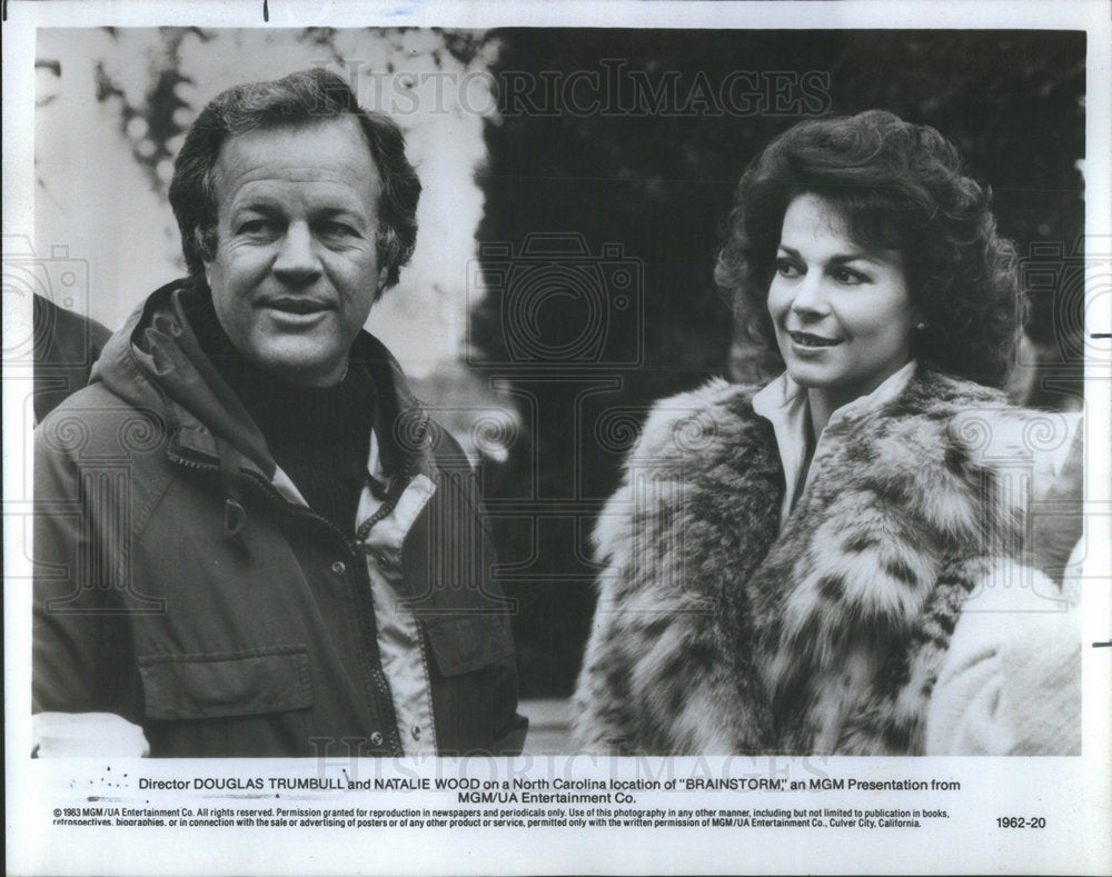 1986 Press Photo Director Douglas Trumbull and Natalie Wood  "Brainstorm" - Historic Images