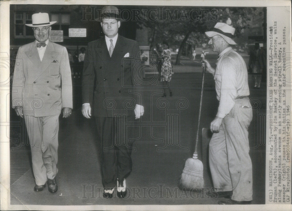 1946 President Truman & Jim Rowley - Historic Images