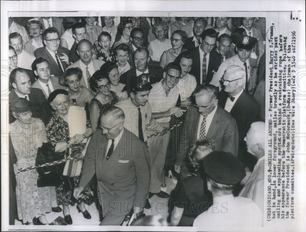 1956 Press Photo Former President Harry S. Truman Democratic Platform Committee - Historic Images