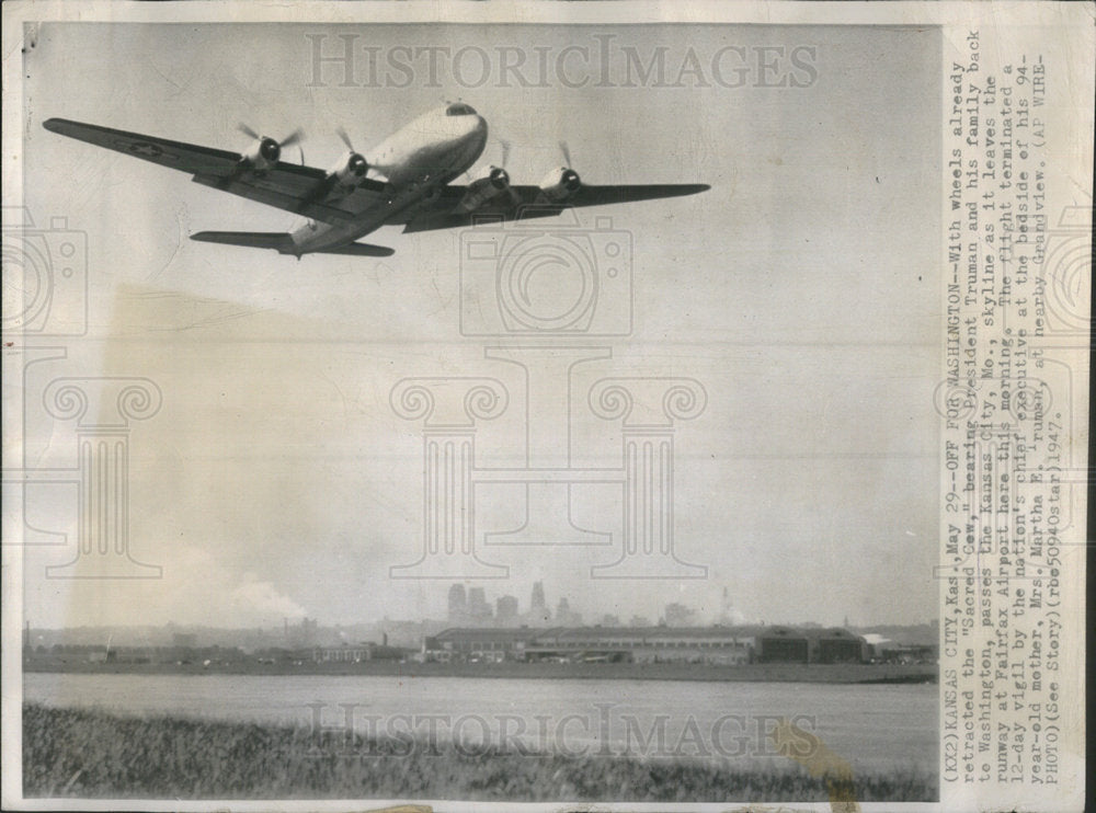 1947 Press Photo United States President Harry S. Truman's Official Airliner - Historic Images