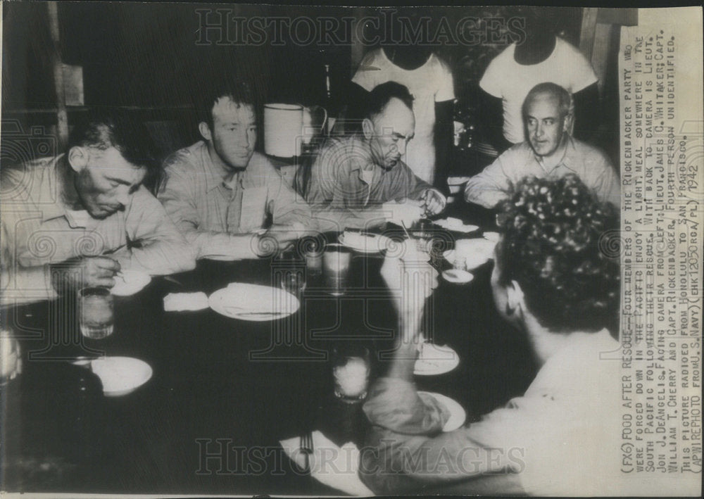 1942 Rickenbacker Family Enjoys Light Meal - Historic Images