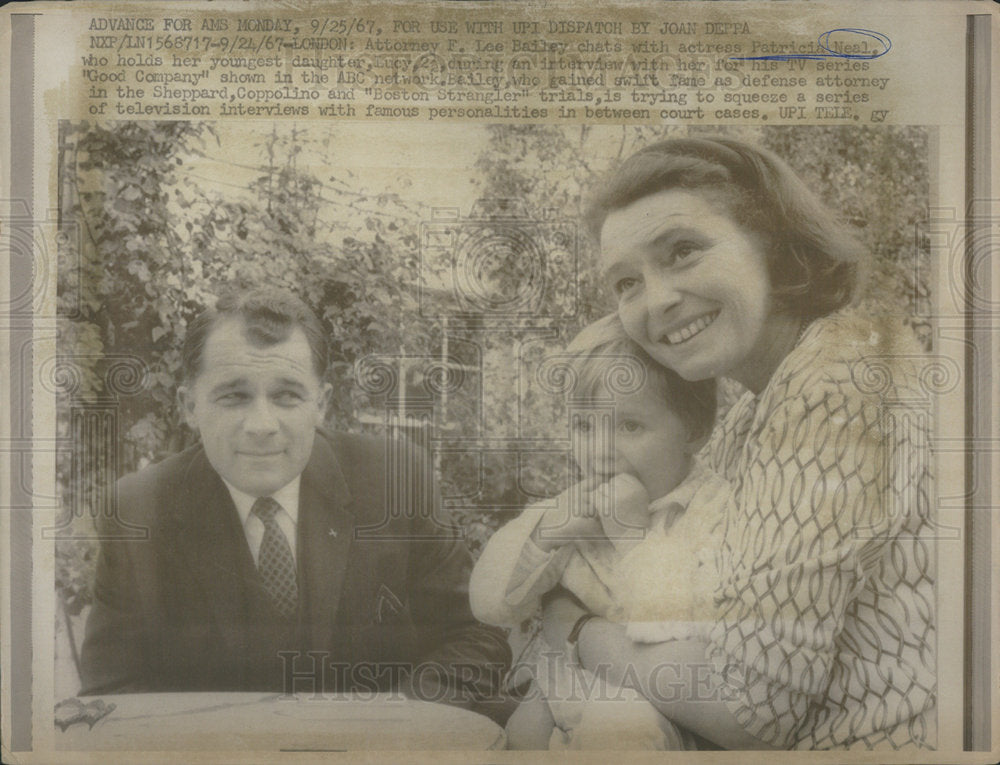 1967 Attorney Francis Lee Bailey Patricia Neal Good Company - Historic Images