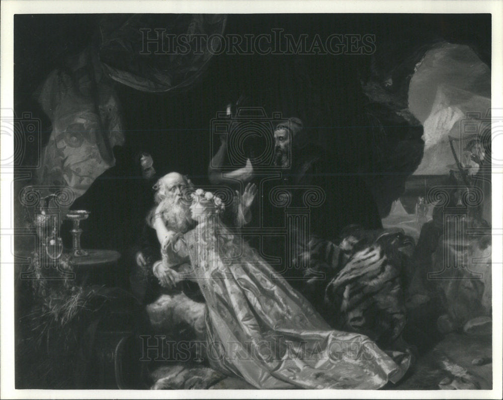1986 Press Photo "King Lear and Cordelia" 1857 Oil on Canvas - Historic Images