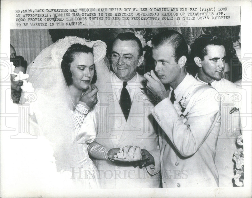 Press Photo Wedding Mr. and Mrs. Jack Wrather at Governor&#39;s Mansion Texas - Historic Images