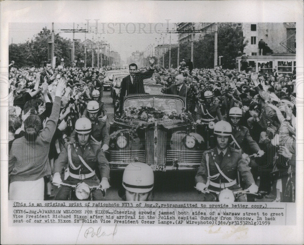 1959 Press Photo RICHARD NIXON PRESIDENT UNITED STATES PRESIDENT OSCAR LANGE - Historic Images