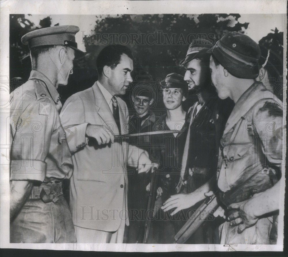 1953 Vice President Nixon Examining Machete Far East Tour - Historic Images