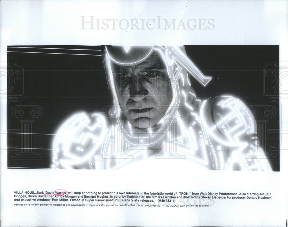 1982 Press Photo DAVID WARNER ENGLISH ACTOR MOVIE "TRON" - Historic Images