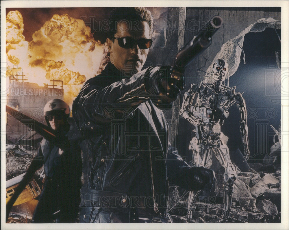 Press Photo International superstar Arnold Schwarzenegger Terminator 2 Orlando - Historic Images