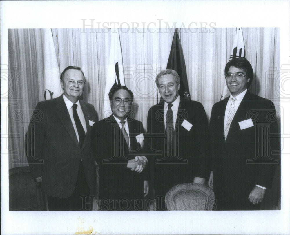 Press Photo William Wardle Fujio Mitarai Mark Miles Cannon Sponsorship Olympic - Historic Images