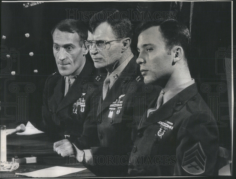 1973 US Marine Corps Capt. Friese, Capt. Warner and Sgt. Helle - Historic Images