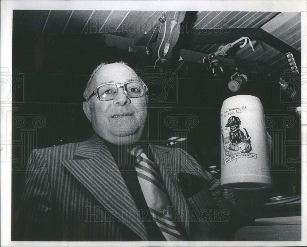 1972 Joe Periilo toasting 42 years with the Sun Times - Historic Images