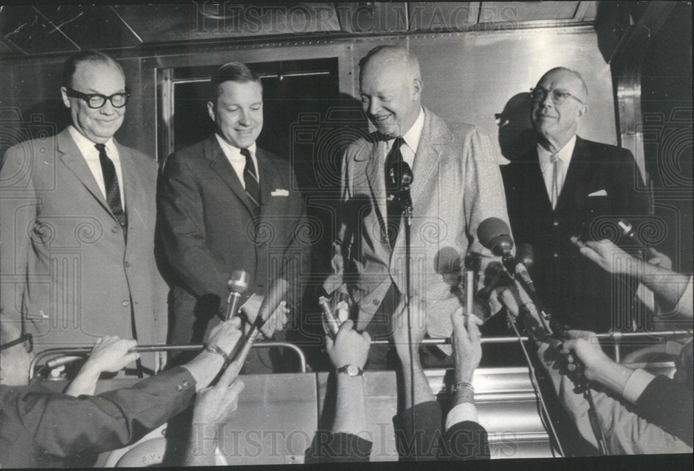 1964 Press Photo  Earl Eisenhower Charles Percy Dwight Milton Black Platform Car - Historic Images