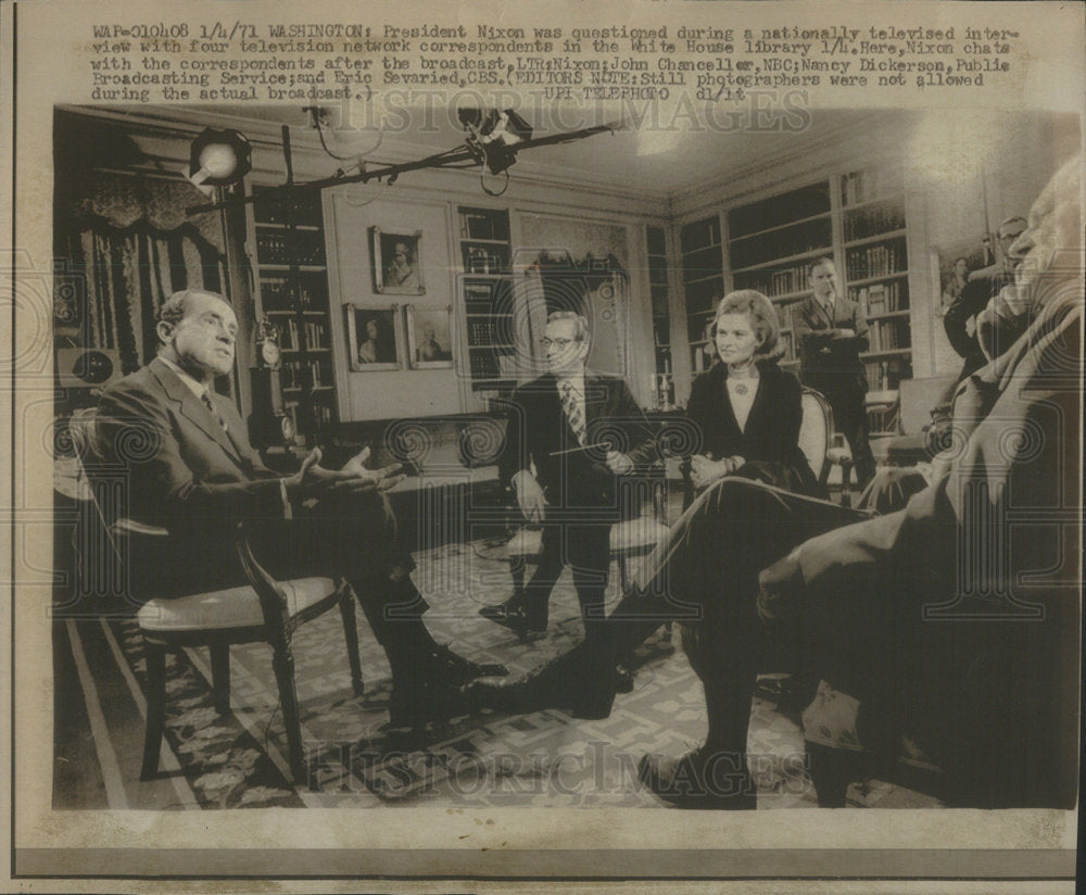 1971 Press Photo United States President Richard Nixon Television Interview - Historic Images