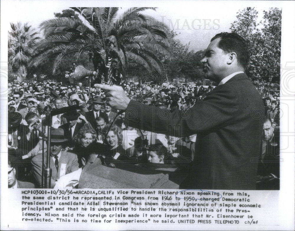 1956 Press Photo Vice President Richard Nixon Mrs Eisenhower Congress California - Historic Images