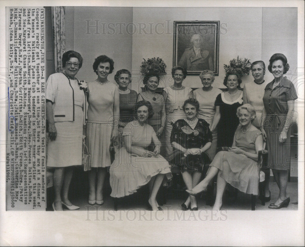 1965 12 Female Members of Congress at Women&#39;s National Press Club - Historic Images