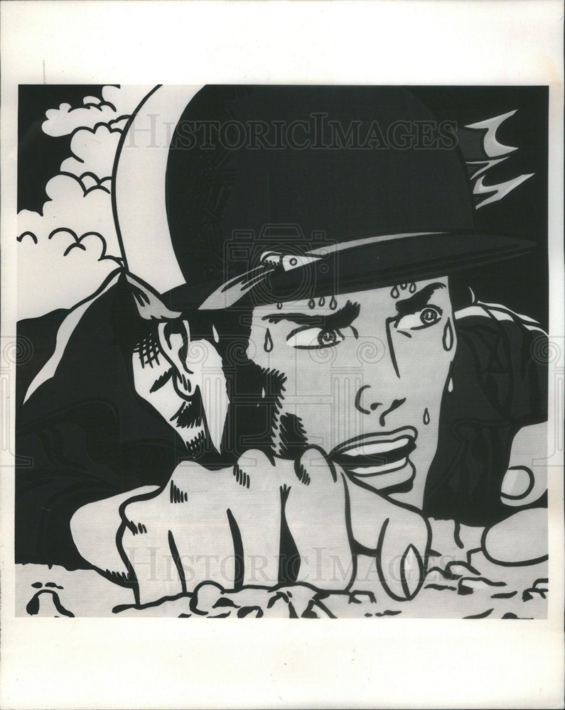 1985 Press Photo Hokin collection: Roy Lichtenstein's "Sacred Witless" - Historic Images