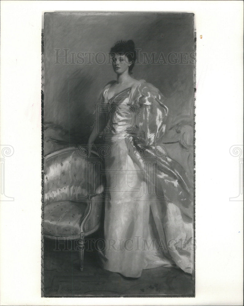 1987 Press Photo Artist John Singer Sargent, Mrs, George Swinton Oil on Canvas - Historic Images