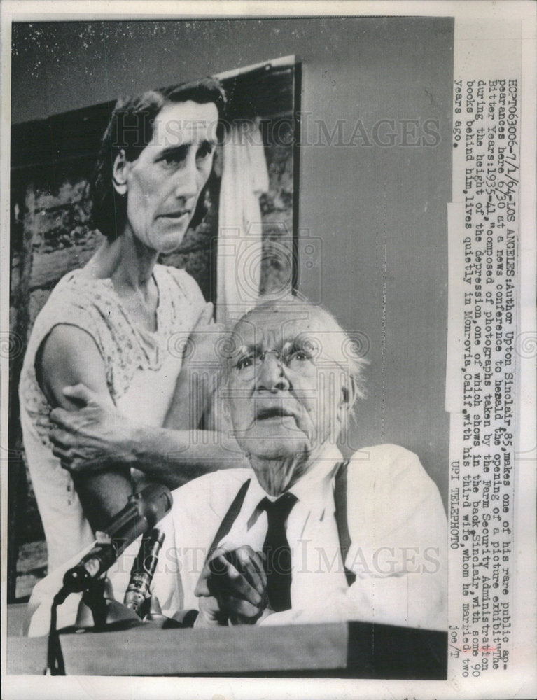 1964 Author Upton Sinclair photograph Bitter Farm Security Monrovia - Historic Images