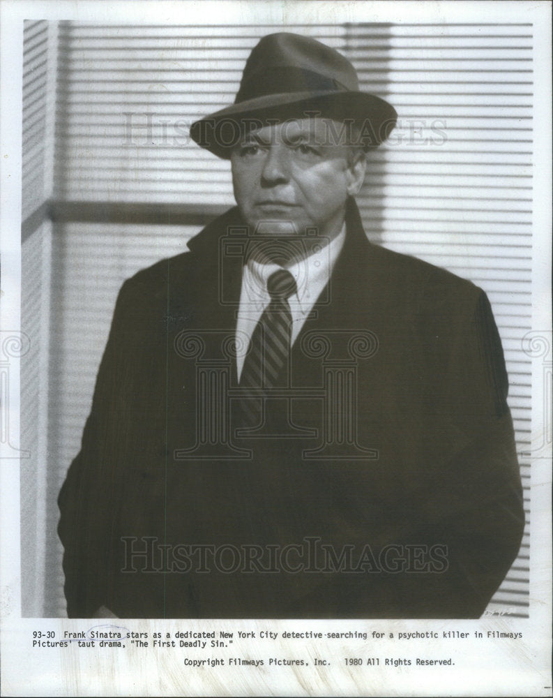 Press Photo Frank Sinatra Star New York City Search Psychotic Killer Filmway - Historic Images