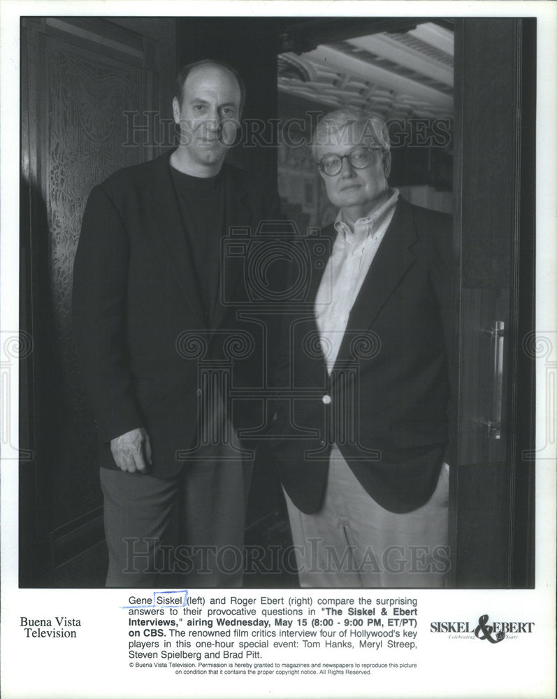 Press Photo Gene Siskel Roger Ebert Interviews - Historic Images