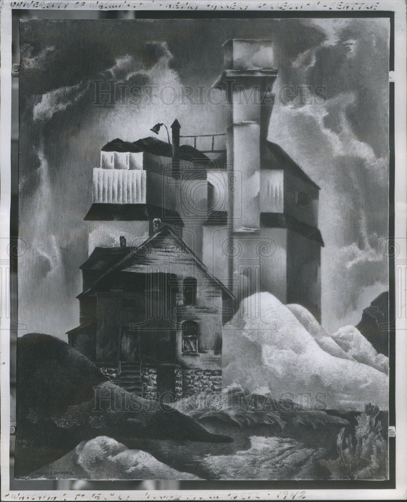 Press Photo Painting of a House - Historic Images