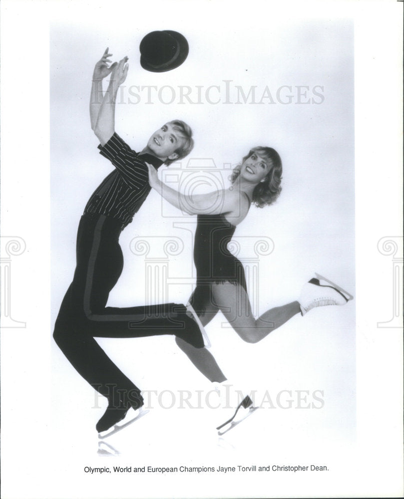 Press Photo Jayne Torvill Obe British Ice Dancer Christopher Dean Gold Medal - Historic Images