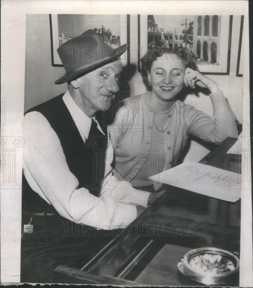 1952 Jimmy Durante Rehearses with Margaret Truman. - Historic Images