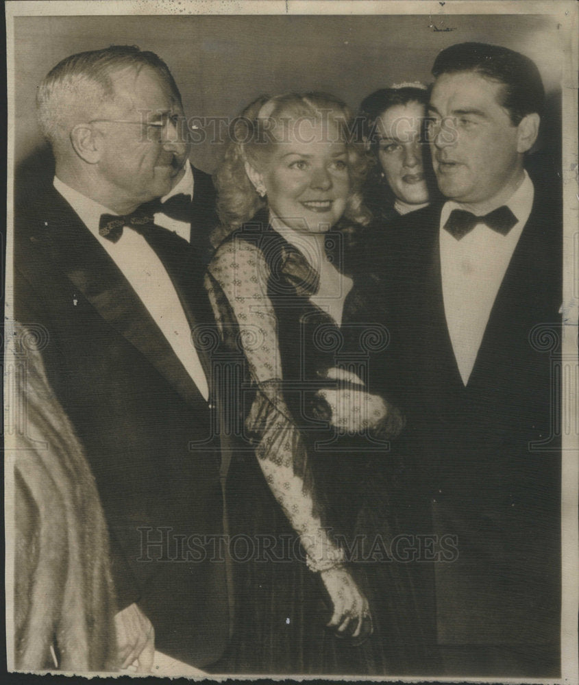 1949 Press Photo President Harry Truman &amp; Movie Stars Alice Faye and Phil Regan - Historic Images