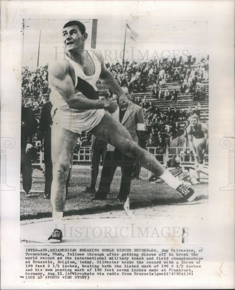 1961 Press Photo Jay Silvester Athlete Track And Field Champion - Historic Images