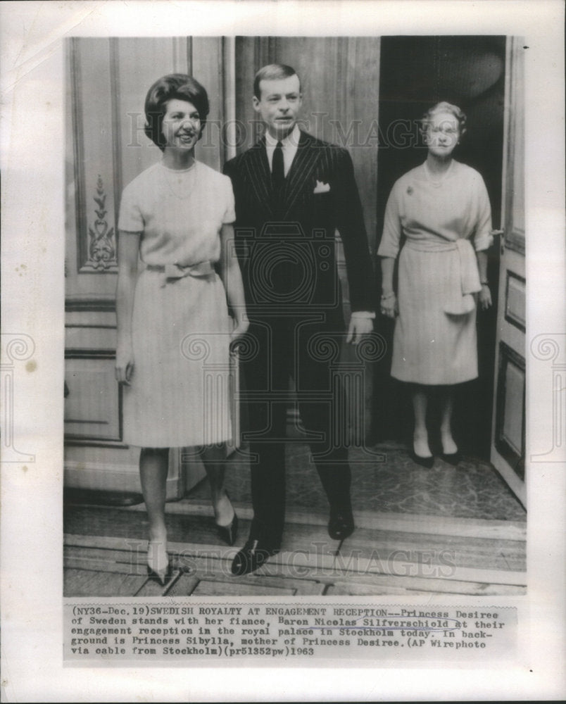 1963 Princess Desiree Sweden & fiance Baron Nicolas Silverschicld - Historic Images