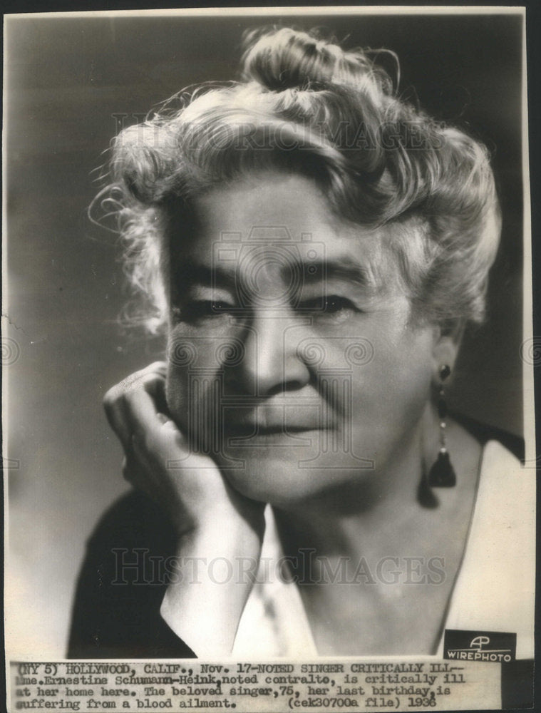 1936 Ernestine Schumann-Heink noted contralot - Historic Images