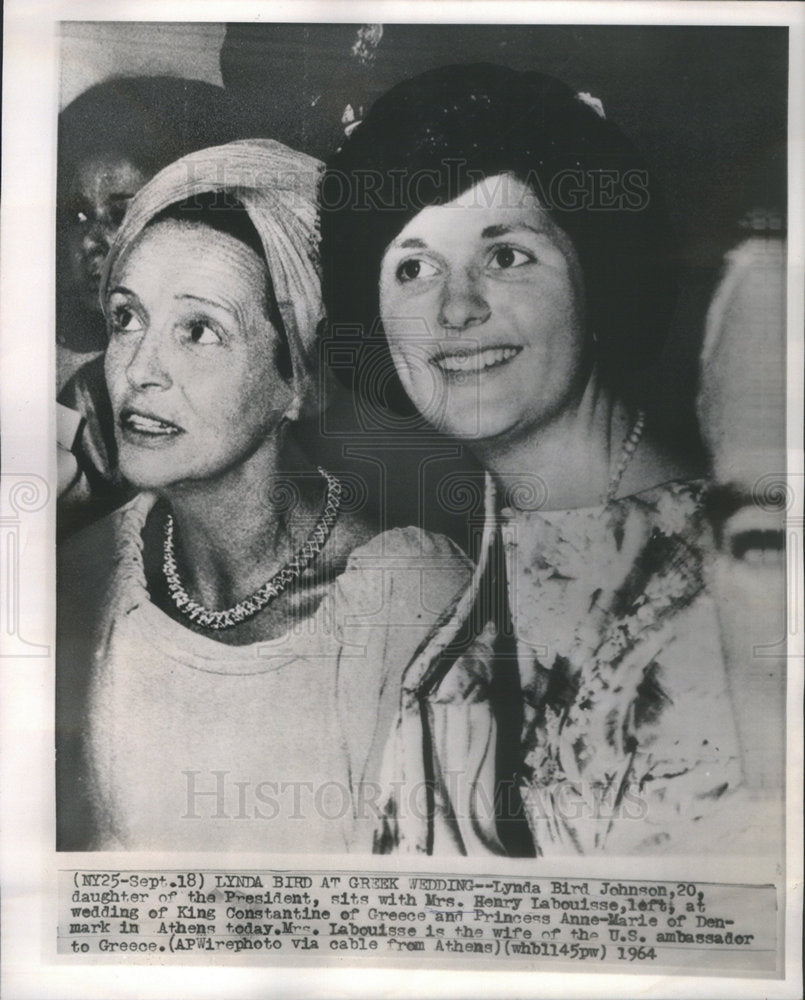 1964 LYNDA BIRD JOHNSON DAUGHTER PRESIDENT MRS. HENRY LABOUISSE - Historic Images