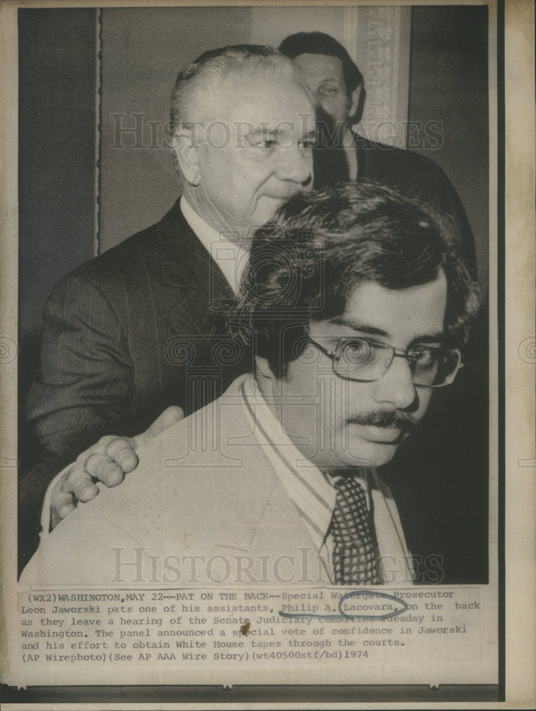 1974 Press Photo PHILIP A. LACOVARA LEON JAWORSKI. - Historic Images