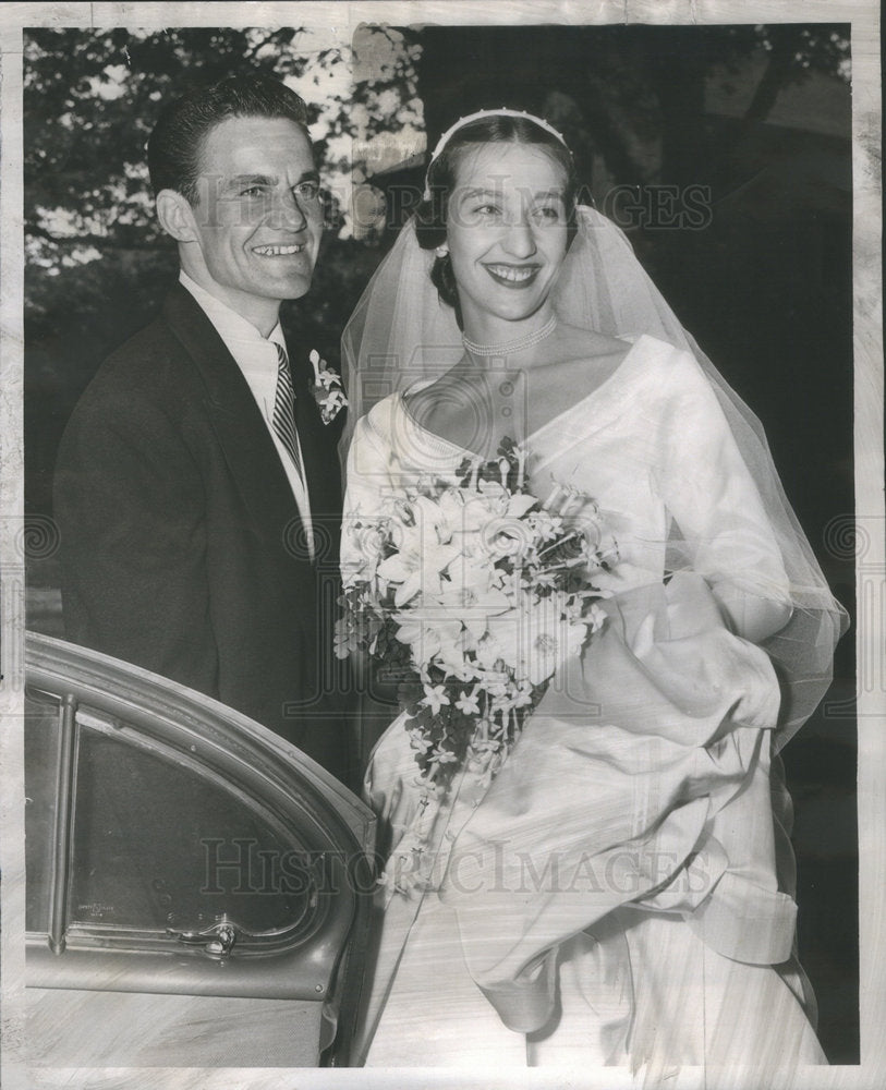 1953 Press Photo MR MRS CHESTER K. LACY WEDDING - Historic Images