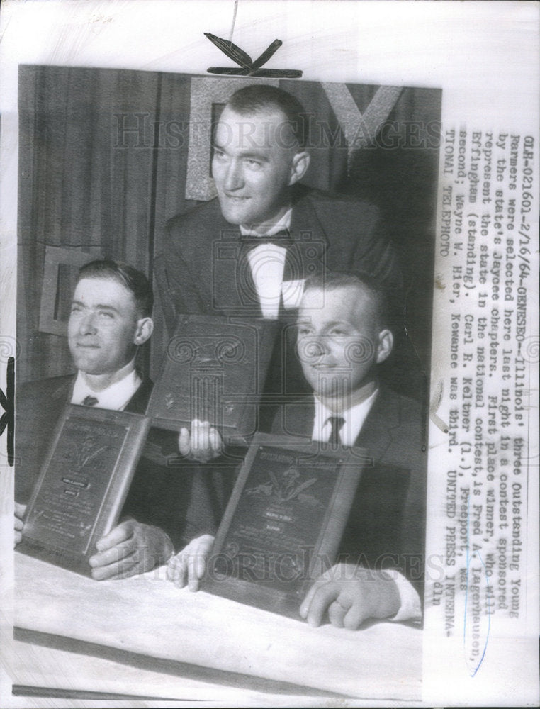 1964 Fred Lagerhausen Carl Keltner Wayne Hier Young Farmers - Historic Images