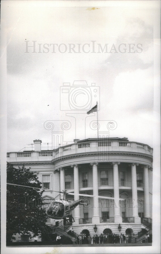 1957 Test Landing Helicopter White House President Eisenhower - Historic Images